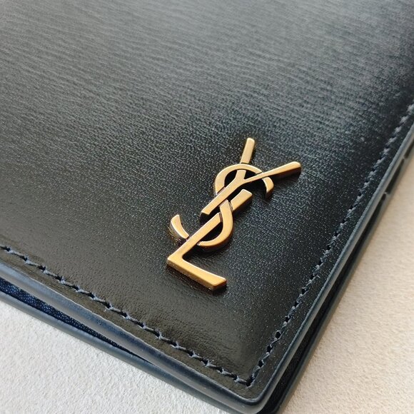 Saint Laurent YSL Gold "Small Cassandre" Leather Bi-fold Wallet (New) - Picture 4 of 11